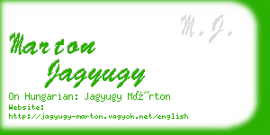 marton jagyugy business card